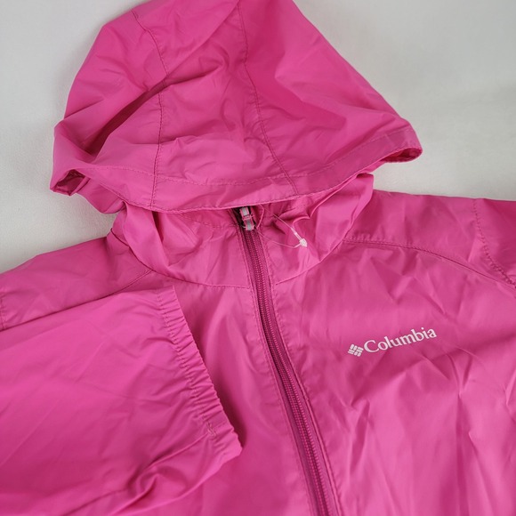Columbia Other - Columbia Girls Pink Switchback Spring Rain Jacket Hooded Windbreaker XL 18/20